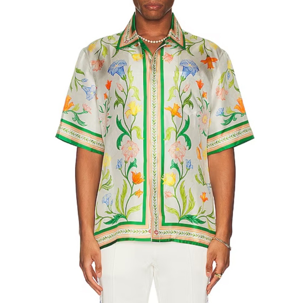 casablanca tennis club off-white l’arche cuban collar shirt - Picture 6 of 11